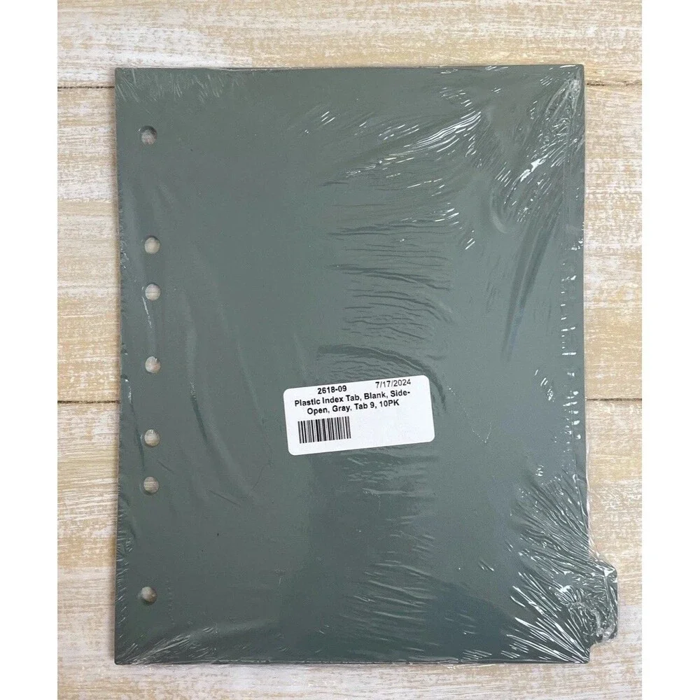 Carstens 2618-09 Heavy Duty Plastic Index Tab Gray Side Tab 9 Position 10 PK